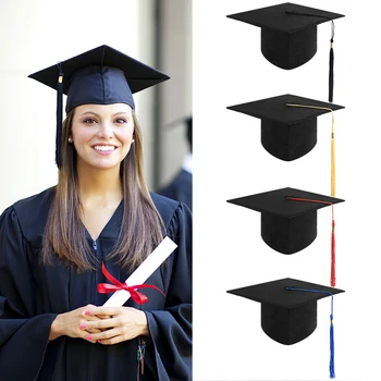 Topi Kelulusan Sarjana Dewasa dengan Jumbai Topi Akademik Master Dokter Sarjana Universitas untuk Dekorasi Pesta Upacara Kelulusan