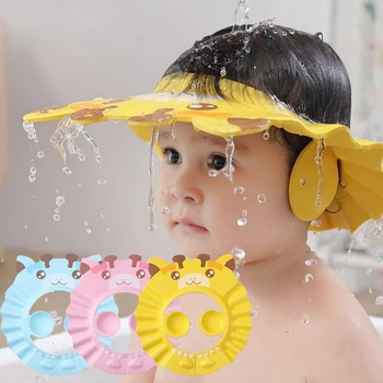 Topi Lembut Baby Shower Topi Cuci Rambut Dapat Disesuaikan untuk Pelindung Telinga Anak-anak Aman Penutup Kepala Pelindung Mandi Sampo Anak-anak