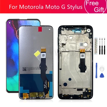 Untuk Motorola Moto G Stylus 2020 Rakitan Digitizer Layar Sentuh Layar LCD dengan Bingkai XT2043 XT2043-4 Suku Cadang Pengganti Layar