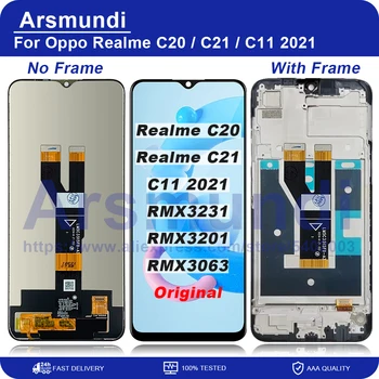 Untuk Realme C20 C21 RMX3201 RMX3063 Layar Sentuh Layar LCD 6,5