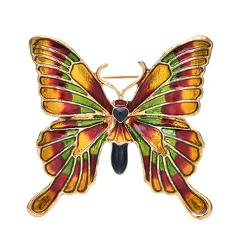 Wuli & Bayi Multicolor Butterfly Bros untuk Wanita 2-Warna Enamel Serangga Yang Indah Kantor Pesta Bros Pin